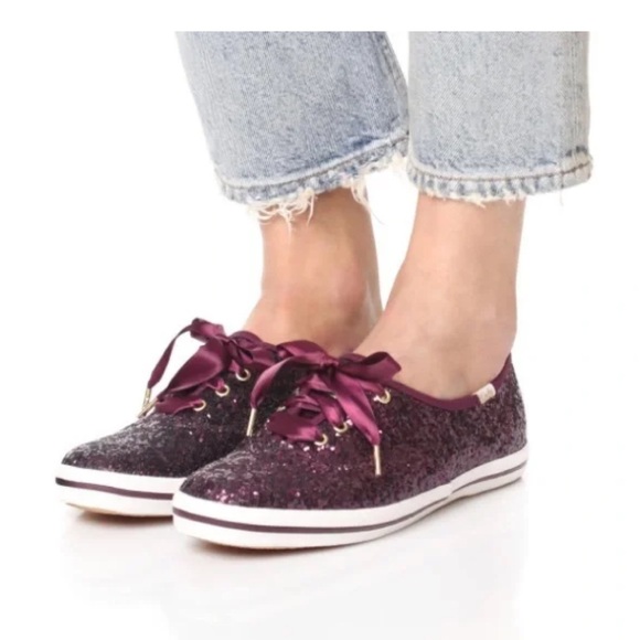 Keds Shoes - Keds X Kate Spade New York Champion Glitter Sneaker in Deep Cherry Size  8